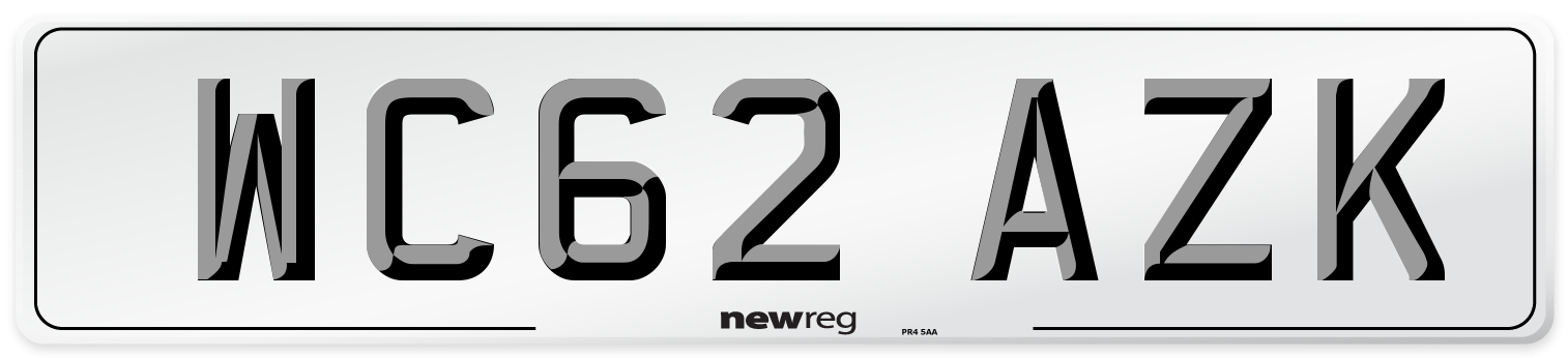 WC62 AZK Number Plate from New Reg